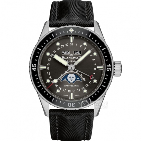 TW出品 宝珀五十噚系列5054-1110-B52A男士多功能机械腕表 搭载6654.P自动机械机芯 直径43毫米，厚度13.3毫米