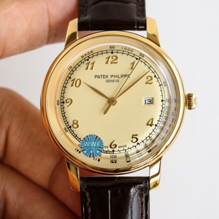 百达翡丽（Patek Philippe）升级版男士超薄全自动机械腕表 原装进口9...
