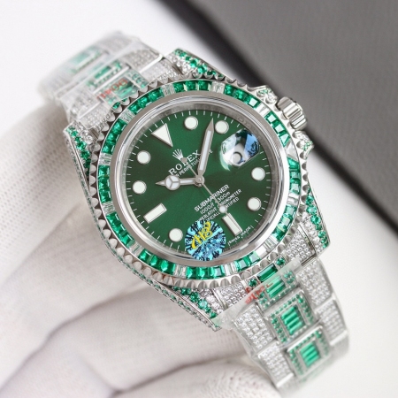 N厂出品 劳力士潜航者型系列116610LV-97200满钻定制版机械腕表 搭载...